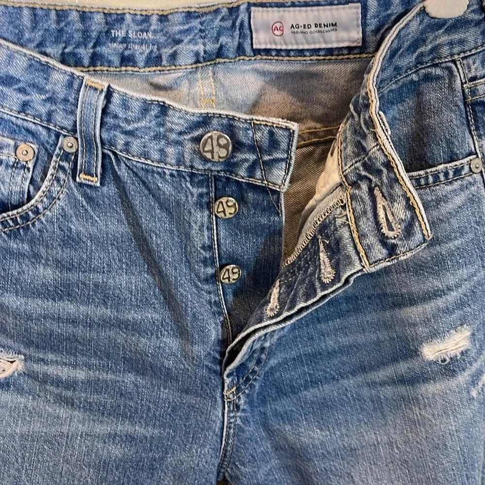Ag The Sloan Vintage Straight Leg Jeans Light Blue Jeans size 27 - Picture 3 of 5